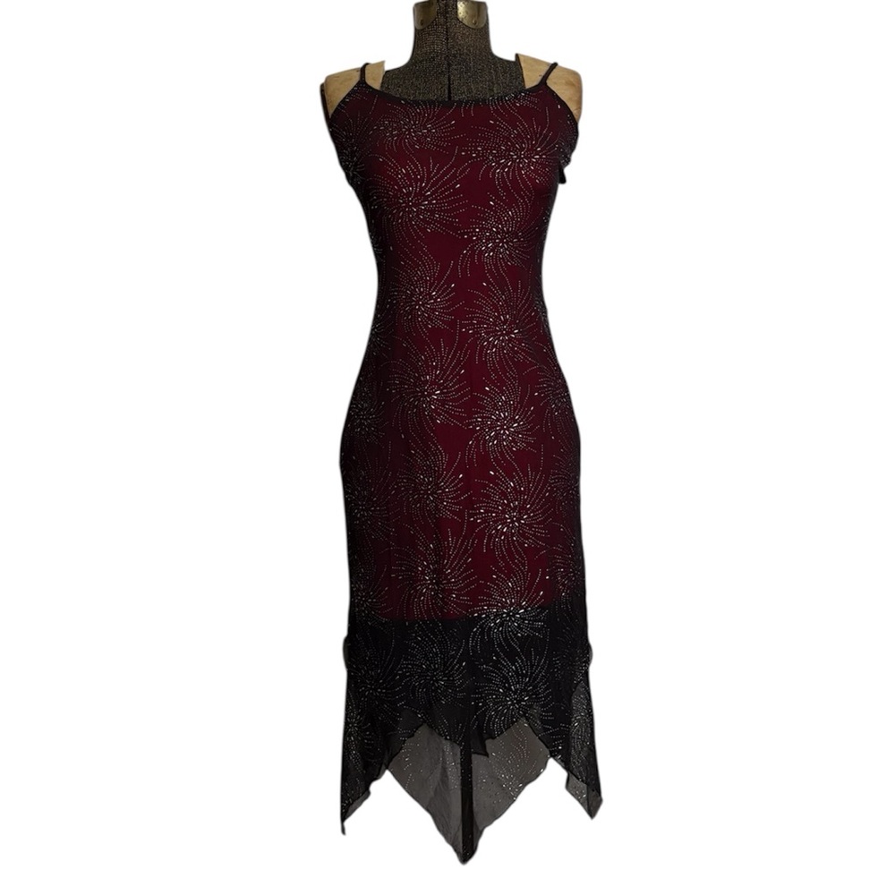 Vintage 80s-90s Finesse USA Embellished Midi Dress